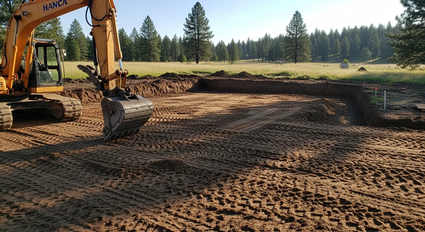 Excavation equipment working on construction site